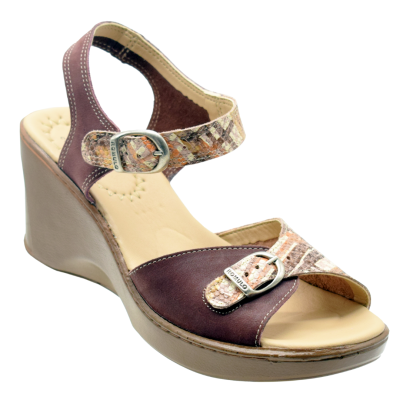 Romulo Sandalia Cuero Purpura Mujer Talla 39 Ref 5679 